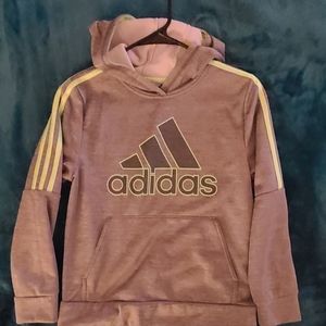 Boys Adidas Hoodie Sweatshirt sz, 10/12 Gray w/ Lime Green